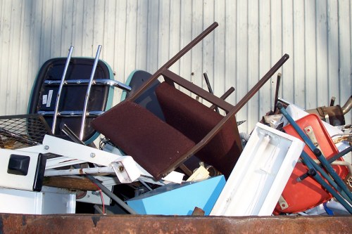 Waste clearance container on a building site